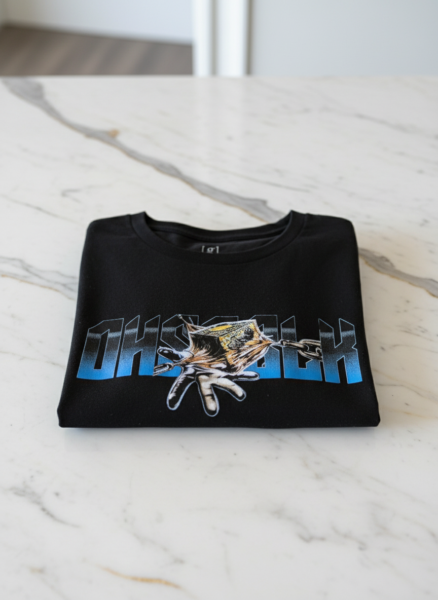 Dragon shirt folded on marble